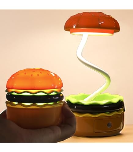 YZYOE LED Rechargeable Hamburger Desk Lamp, Creative